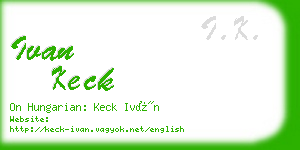 ivan keck business card